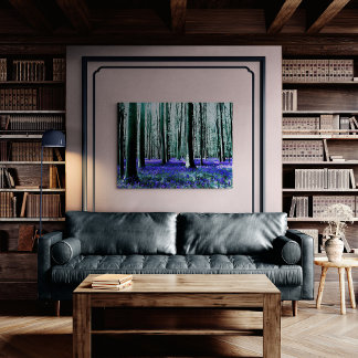 Verzaubernder Blauglockenwald Leinwanddruck
