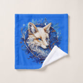 Verzaubernder Fuchs mit Individuelle Name Badhandtuch Set (Waschlappen)