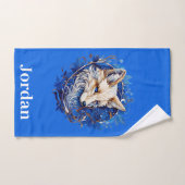 Verzaubernder Fuchs mit Individuelle Name Badhandtuch Set (Handtuch)