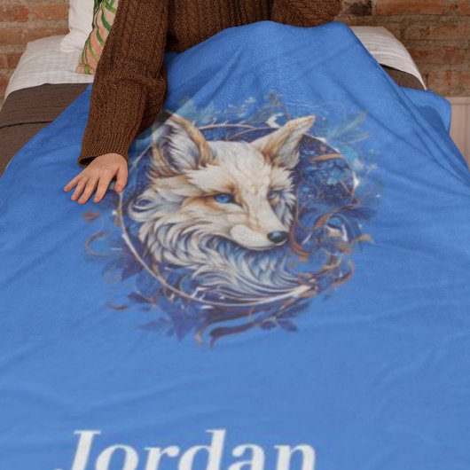 Verzaubernder Fuchs mit Individuelle Name Fleecedecke