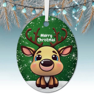 Verzaubernder junger Bock Sternengrün Whimsical  � Ornament Aus Metall