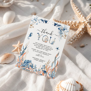 Verzauberndes Baby Shower unter dem Meer Dankeskarte