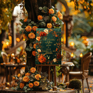 Verzauberndes Grün & Orange Druid Hill Herbst Glos Poster