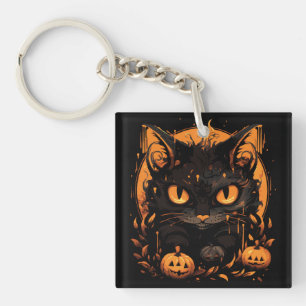 Verzauberndes Halloween: Schwarze Katze zwischen K Schlüsselanhänger