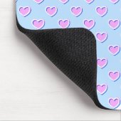 Verzauberndes Hellblau Süße Rosa Herzen Benutzerna Mousepad (Ecke)