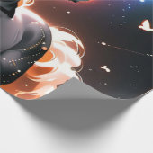 Verzauberndes Schwarzes Einhorn Geburtstagsgeschen Geschenkpapier (Ecke)