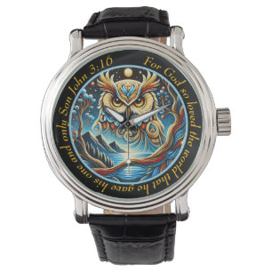 Verzauberndes Uhrenstück mit Eule Spirituelle Weis Armbanduhr