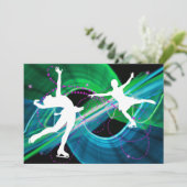 Verzaubert Abbildung Skater Eis Skaten Einladung (Stehend Vorderseite)