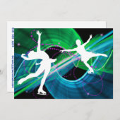 Verzaubert Abbildung Skater Eis Skaten Einladung (Vorne/Hinten)