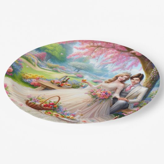 Verzaubert immer nach Papierplatte Pappteller (Schrägansicht)