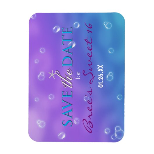 Verzaubert unter dem Meer speichern Sie das Datum Magnet (Vertikal)