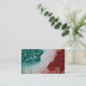 Verzauberte abstrakte Kunst-Landschaftsdünne Bäume Visitenkarte (Stehend Vorderseite)