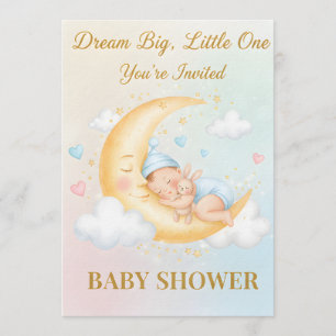 Verzauberte Baby Shower Einladung - Schlafendes Ba