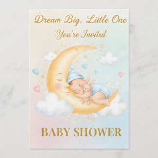 Verzauberte Baby Shower Einladung - Schlafendes Ba