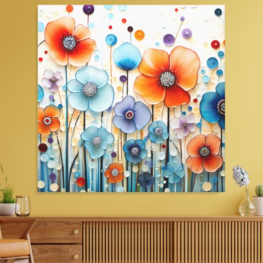 Verzauberte blühende Wiesen-Wildblumen Leinwanddruck (Insitu (Wohnzimmer))