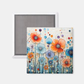 Verzauberte blühende Wiesen-Wildblumen Magnet (Vorderseite/Rückseite)