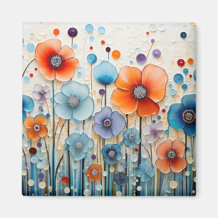 Verzauberte blühende Wiesen-Wildblumen Magnet