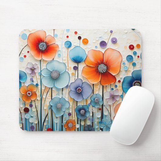Verzauberte blühende Wiesen-Wildblumen Mousepad (Mit Mouse)