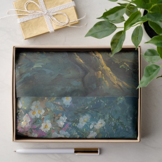 Verzauberte Blume und Walddekoupage von Eule Seidenpapier (Geschenk)