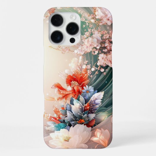 Verzauberte Blumenkaskade iPhone Hülle (Rückseite)