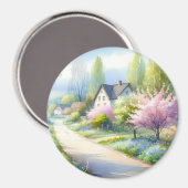 Verzauberte Blütenlandstraße Magnet (Vorderseite/Rückseite)