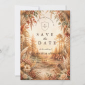 Verzauberte Boho-Waldhochzeit Save The Date (Vorderseite)