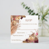 Verzauberte Boho-Wildblumen-Hochzeits-RSVP im Märc (Stehend Vorderseite)