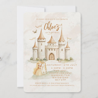 🏰 ✨ verzauberte Burgprinzessin Einladung zum 1. G