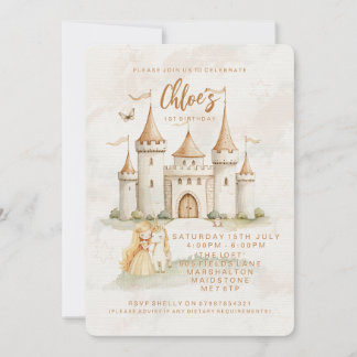 🏰 ✨ verzauberte Burgprinzessin Einladung zum 1. G