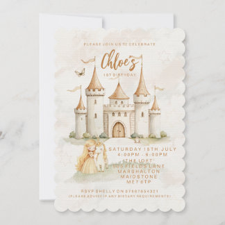 🏰 ✨ verzauberte Burgprinzessin Einladung zum 1. G