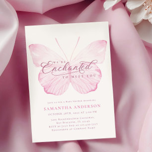 Verzauberte Butterfly-Baby-Party Einladung
