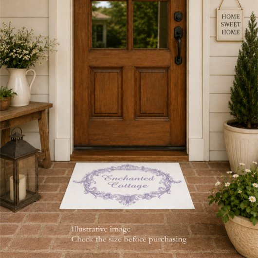 Verzauberte Cottage-Türmatte - Lavendel Fußmatte