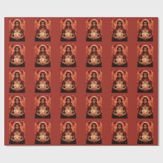 Verzauberte Deck Muse Mann in Rot Geschenkpapier (Flach)