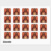 Verzauberte Deck Muse Mann in Rot Quadratischer Aufkleber (Blatt)