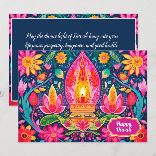 Verzauberte Diwali-Gärten Karte (Vorne/Hinten)