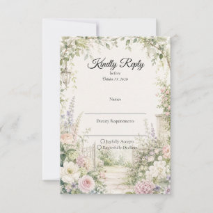 Verzauberte Eleganz des geheimen Gartens Hochzeit RSVP Karte