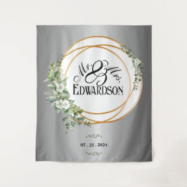 Verzauberte Eleganz, Silber und Gold Wandteppich