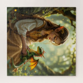 Verzauberte Elfenfee und Drache Puzzle (Horizontal)