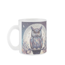 Verzauberte Eule Vollmond Weiße Tasse - 15 oz