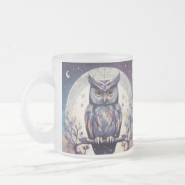 Verzauberte Eule Vollmond Weiße Tasse - 15 oz