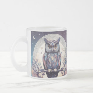 Verzauberte Eule Vollmond Weiße Tasse - 15 oz