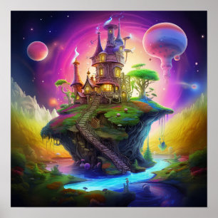 Verzauberte Fantasie Farbige Magische Whimsische L Poster