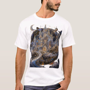Verzauberte Fantasy-Burg unter dem Nachthimmel Art T-Shirt