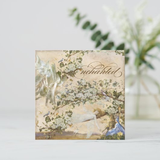 Verzauberte Fee, Einladung zur Hochzeit im Jahrgan (Stehend Vorderseite)