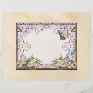 Verzauberte Fee Fairy Princess Lavender Vintag Briefbogen