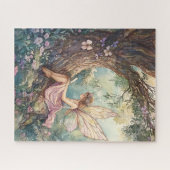 Verzauberte Fee in Rosa, umgeben von Blume Puzzle (Horizontal)