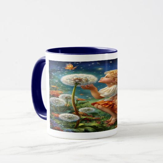 Verzauberte Fee Leuchtender Löwenzahn Kaffeetasse (Vorderseite Links)