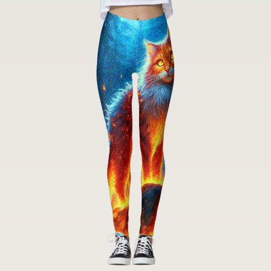 Verzauberte Feuerfeline Leggings (Vorderseite)