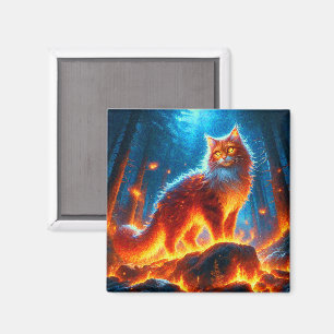 Verzauberte Feuerfeline Magnet