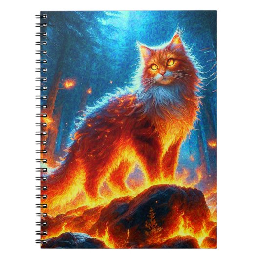 Verzauberte Feuerfeline Notizblock (Vorderseite)